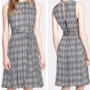 L'agence Dress Black White Check Window Pane Check Print 6 Lined